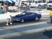 Purple MUSTANG Drag Car
